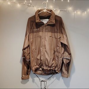 Columbia rain jacket // brown // packable and hood